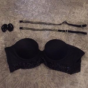 Black sequin Victoria's Secret Bra